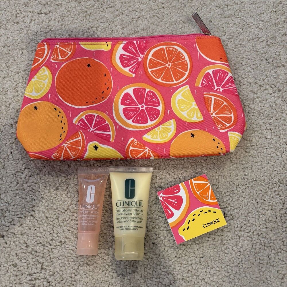 NEW Clinique Travel Size Lot W/bag Moisture Surge Moisturizing Lotion Eye Shadow